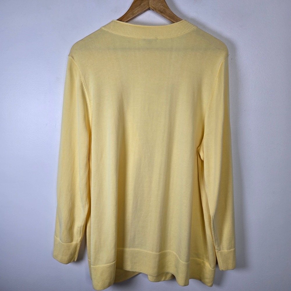 Talbots Plus Size 2x Yellow Button Front Cardigan… - image 2